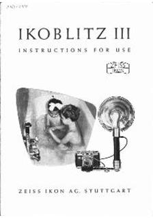 Zeiss Ikon Ikoblitz manual. Camera Instructions.